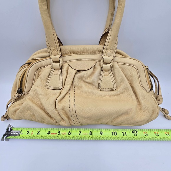 Cole Haan Leather Satchel Handbag Cream Neutral Top Handle Bag Women - Picture 13 of 14
